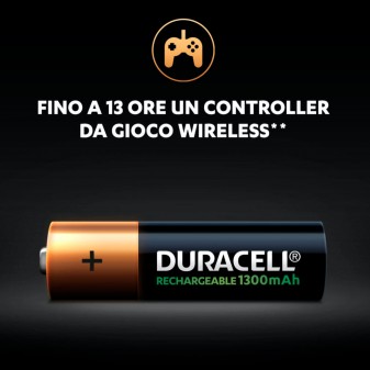 Duracell Rechargeable 1300mAh Pile HR6 Ricaricabili Stilo AA Mignon