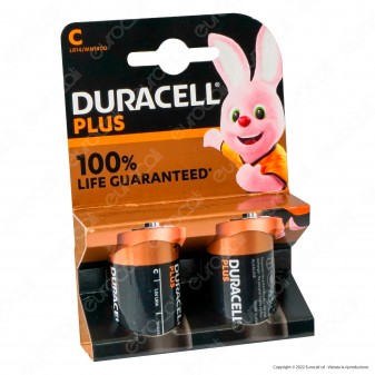 Duracell Plus Pile LR14 Alcaline Mezza Torcia C Baby 1.5V Lunga