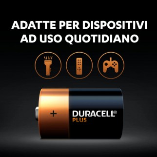 Duracell Plus Pile LR14 Alcaline Mezza Torcia C Baby 1.5V Lunga