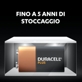 Duracell Plus Pila 6LR61 Alcalina E-Block Transistor 9V Lunga Durata
