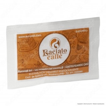 Baciato Caffè Bustine Monodose di Zucchero Bianco Semolato Sigillate