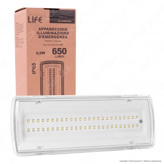 Life Lampada di Emergenza SE 6.6W LED SMD Anti Black Out Impermeabile