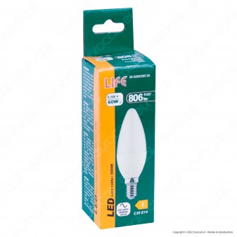 Life Lampadina LED E14 6.5W Candle C35 Candela SMD - mod.