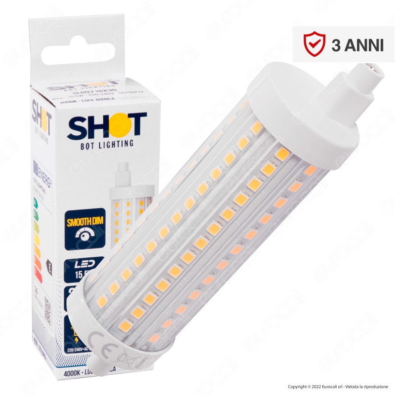 Bot Lighting Shot Lampadina LED R7s 15.5W Tubolare L118 SMD