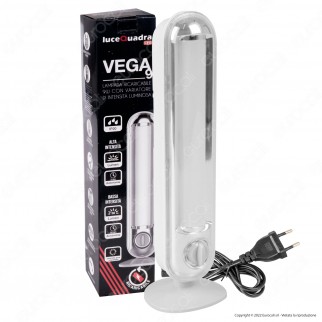 CFG LuceQuadra Vega9 Lampada LED 9W Ricaricabile con Variatore di