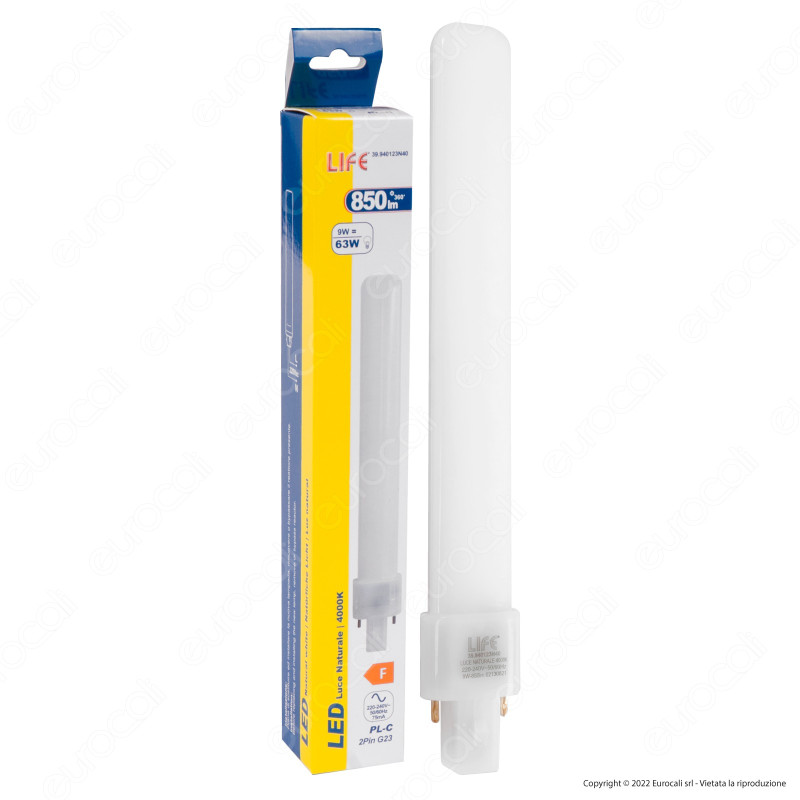 Life Lampadina LED G23 2 Pin 9W SMD Lampada Tower PL-C - mod.