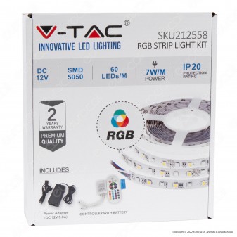 V-Tac VT-5050-60 Kit Striscia LED Flessibile 35W SMD RGB 12V