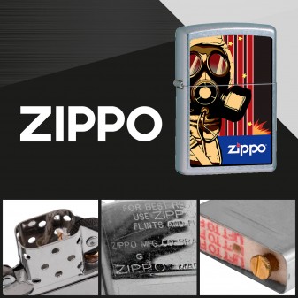 Zippo Accendino a Benzina Ricaricabile ed Antivento con Fantasia