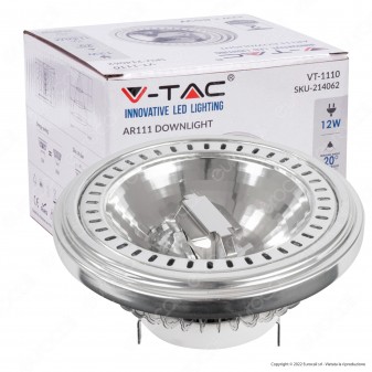 V-Tac VT-1110 Lampadina LED GX53 12W Faretto AR111 Spotlight