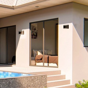 V-Tac VT-815 Lampada LED da Muro 9W Wall Light Nera con Doppio