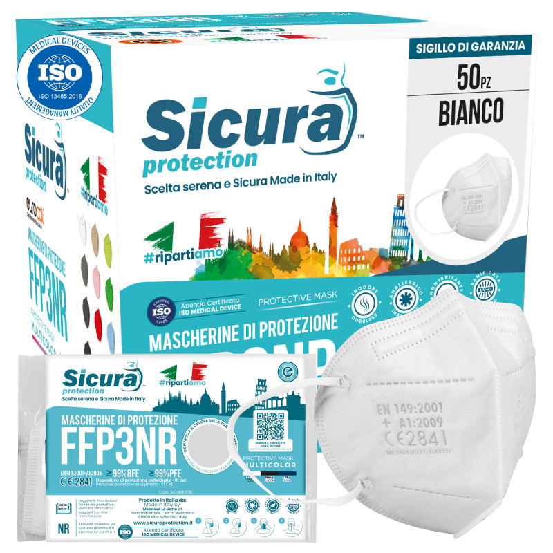 Sicura Protection 50 Mascherine Protettive Filtranti Monouso con