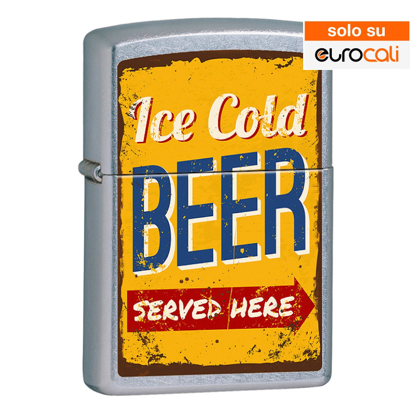 Zippo Accendino a Benzina Ricaricabile ed Antivento con Fantasia Ice
