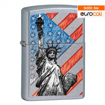 Zippo Accendino a Benzina Ricaricabile ed Antivento con Fantasia Flag