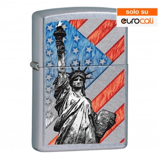Zippo Accendino a Benzina Ricaricabile ed Antivento con Fantasia Flag