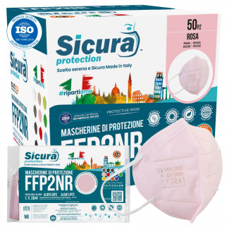 Sicura Protection 50 Mascherine Protettive Colore Rosa Monouso con