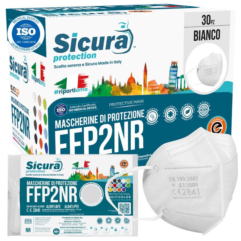 Sicura Protection 30 Mascherine Protettive Filtranti Monouso con