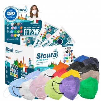 Sicura Protection Espositore con 100 Mascherine Protettive Colorate