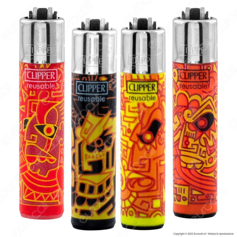 Clipper Micro Accendino Piccolo Fantasia Tribal Days 4 - Serie da 4
