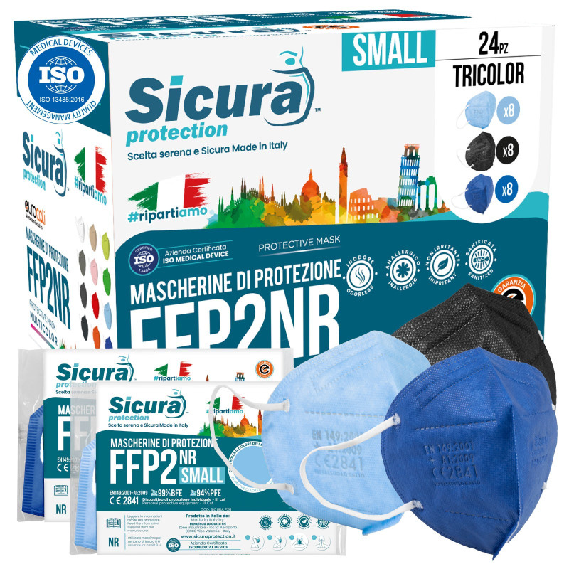 Sicura Protection 24 Mascherine Small Protettive Colorate Filtranti
