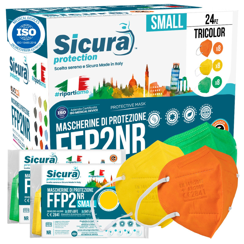 Sicura Protection 24 Mascherine Small Protettive Colorate Filtranti