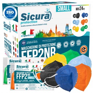 Sicura Protection 24 Mascherine Small Protettive Colorate Filtranti