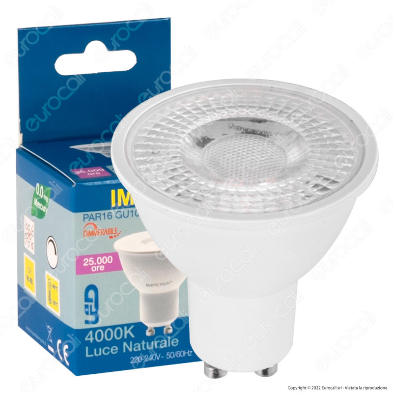 Imperia Lampadina LED PAR16 GU10 7W Faretto Spotlight SMD