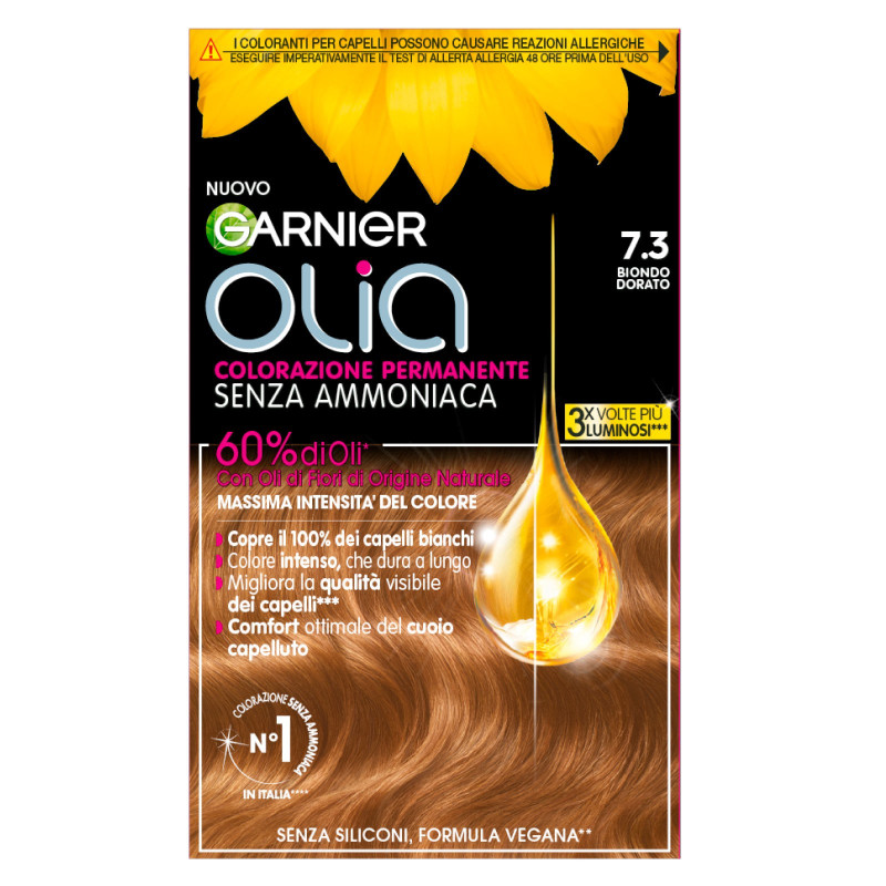 Garnier Olia Tinta Permanente per Capelli 7.3 Biondo Dorato Senza