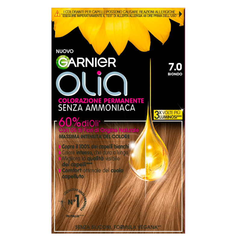 Garnier Olia Tinta Permanente per Capelli 7.0 Biondo Senza Ammoniaca