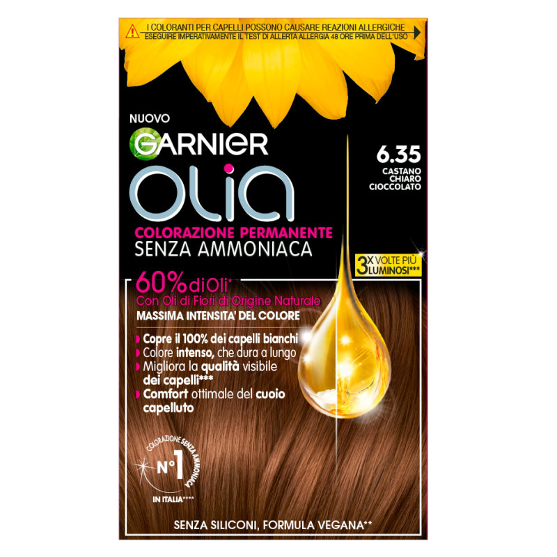 Garnier Olia Tinta Permanente per Capelli 6.35 Castano Chiaro