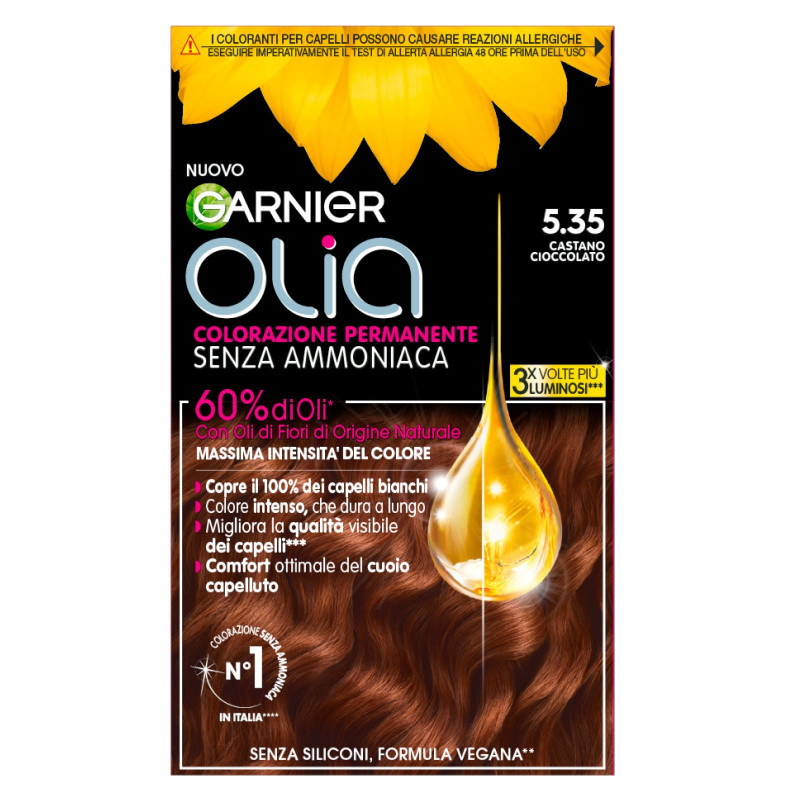 Garnier Olia Tinta Permanente per Capelli 5.35 Castano Cioccolato