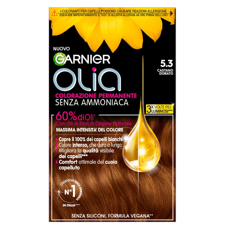 Garnier Olia Tinta Permanente per Capelli 5.3 Castano Dorato Senza