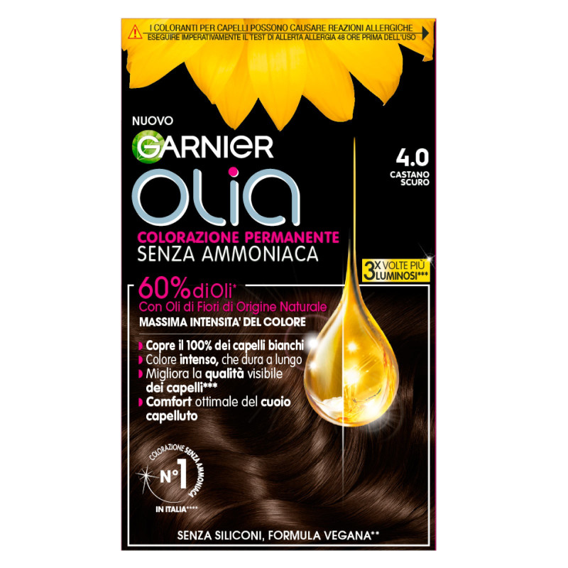 Garnier Olia Tinta Permanente per Capelli 4.0 Castano Scuro Senza
