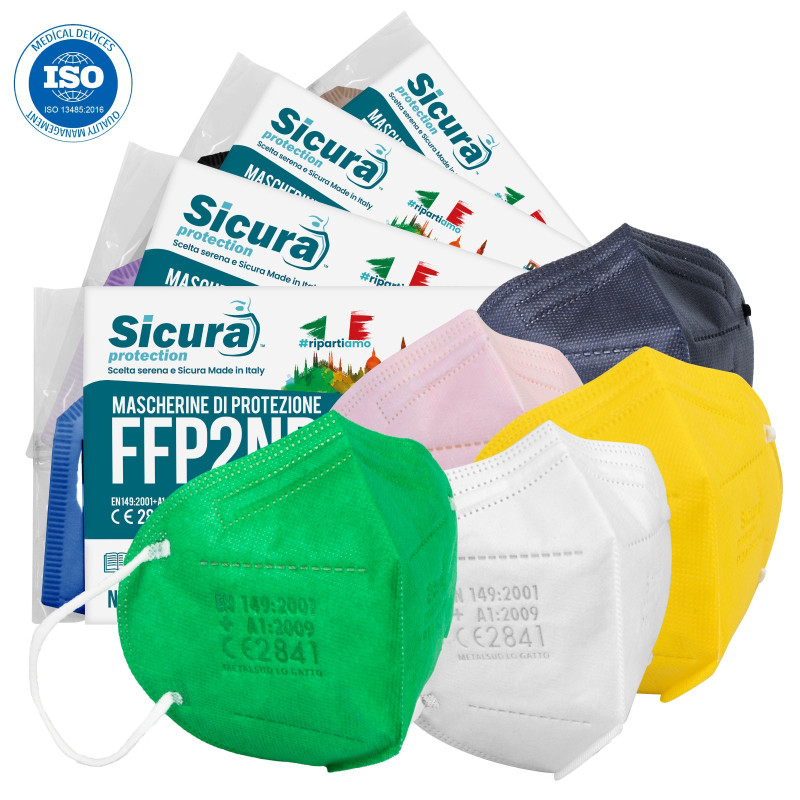 Sicura Protection Mascherina Filtrante Monouso in TNT Vari Colori