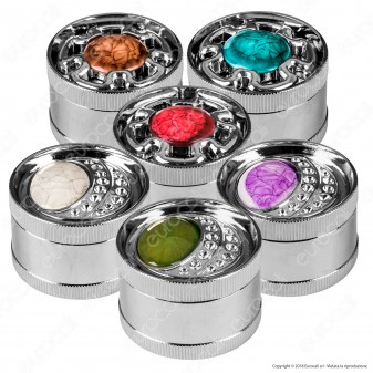 Grinder Tritatabacco 3 Parti in Metallo Cromato Fantasia Stone