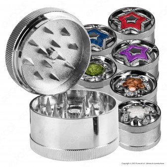 Grinder Tritatabacco 3 Parti in Metallo Cromato Fantasia Sky