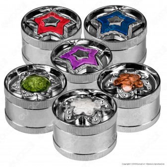 Grinder Tritatabacco 3 Parti in Metallo Cromato Fantasia Sky