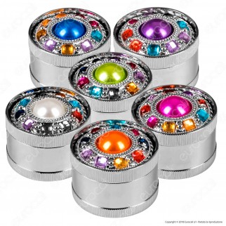 Grinder Tritatabacco 3 Parti in Metallo Cromato Fantasia Prizzy