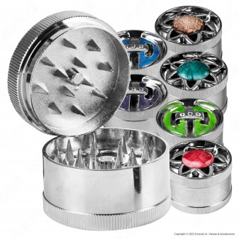 Grinder Tritatabacco 3 Parti in Metallo Cromato Fantasia String