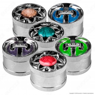 Grinder Tritatabacco 3 Parti in Metallo Cromato Fantasia String