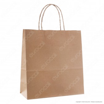 Rex Sadoch 25 Buste di Carta Manici Ritorti Tinta Unita Color Avana