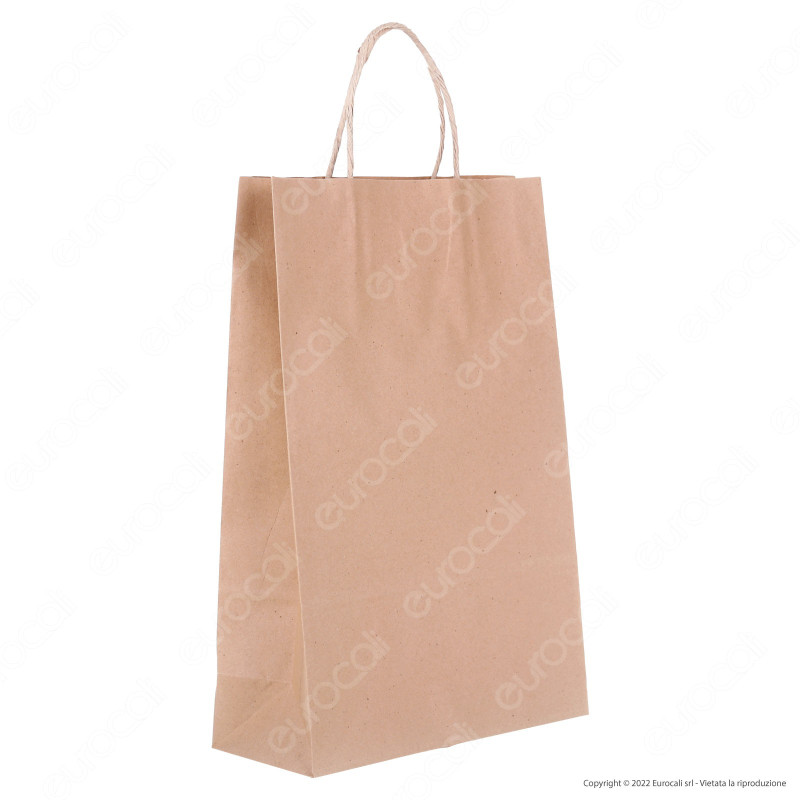 Rex Sadoch 25 Buste di Carta Manici Ritorti Tinta Unita Color Avana