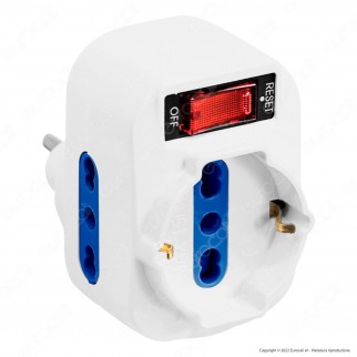 Adattatore Triplo Colore Bianco con Protezione e Spina Rotante CFG