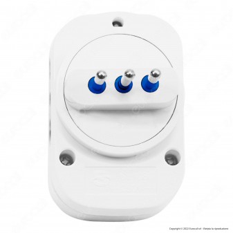 Adattatore Triplo Colore Bianco con Protezione e Spina Rotante CFG