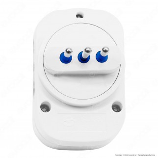 Adattatore Triplo Colore Bianco con Protezione e Spina Rotante CFG