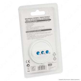 Adattatore Triplo Colore Bianco con Protezione e Spina Rotante CFG