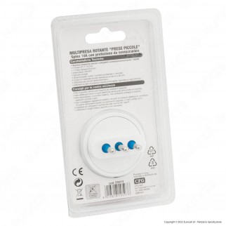 Adattatore Triplo Colore Bianco con Protezione e Spina Rotante CFG