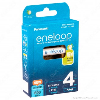 Panasonic Eneloop Rechargeable 800mAh Pile HR03 Ricaricabili Mini