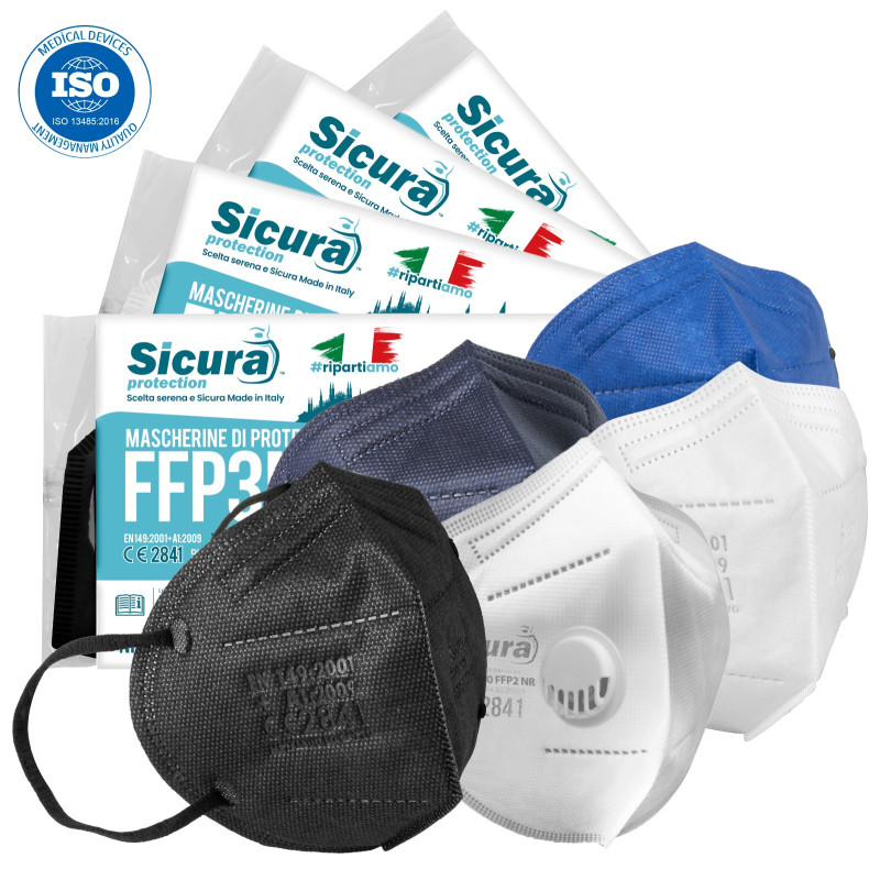 Sicura Protection Mascherina Filtrante Monouso in TNT Vari Colori