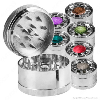 Grinder Tritatabacco 3 Parti in Metallo Cromato Fantasia Helm