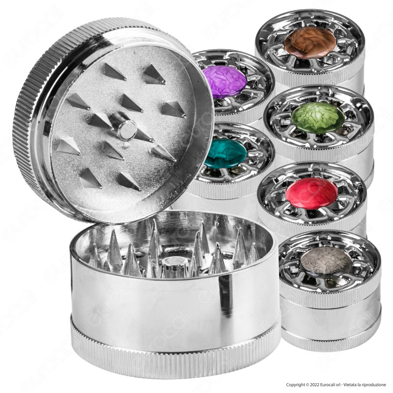 Grinder Tritatabacco 3 Parti in Metallo Cromato Fantasia Helm